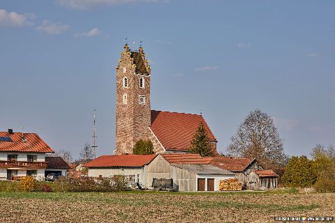 Gemeinde Massing Landkreis Rottal-Inn Oberdietfurt Kirche Rückseite (Dirschl Johann) Deutschland PAN